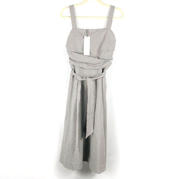 SOLD-Veronica Beard Dress Gingham Seersucker Positano Midi Sleeveless - Picture 6 of 10